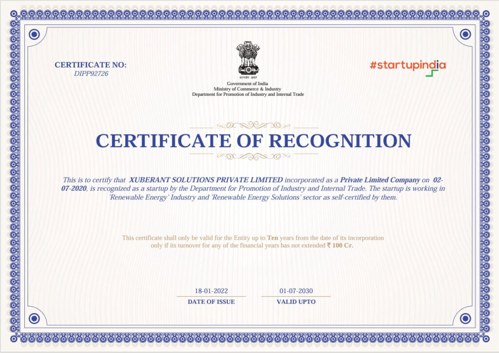 Startup Certificate
